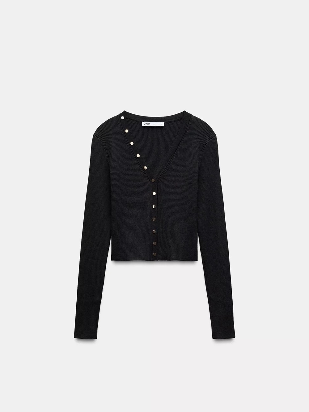 NWT- ZARA - GOLD BUTTON KNIT TOP - SIZE SMALL